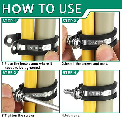 OURU 1-1/2 Inch Cable Clamps, Rubber Coated Insulated Clamps, 50pcs, 38mm - size: 50 PCS - 1-1/2 Inch