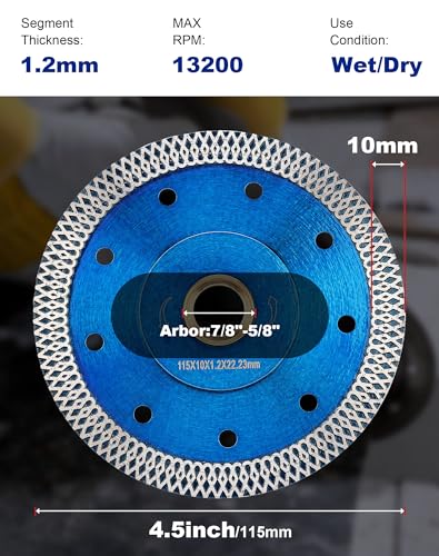 3 PCS 4.5 inch Super Thin Diamond Cuttiing Tile Blade Porcelain Balde for Cutting Granite Marble Tile Ceramic (4.5"-3pcs) - size: 4.5"-3pcs