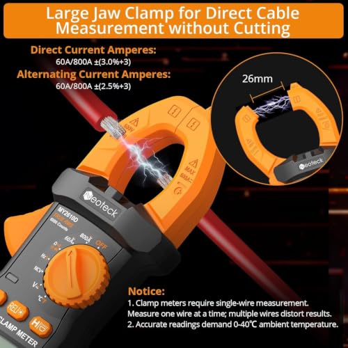 Neoteck Clamp Meter 6000 Counts Clamp Multimeter 800A AC/DC Current Voltage