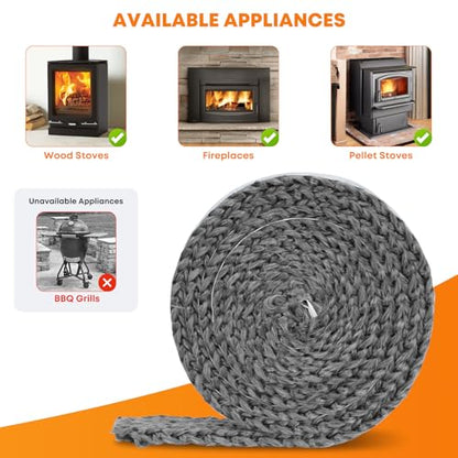 Stanbroil Stove Gasket Tape, 1" Width, 1/8" Thick, 72" Length - size: 1" Wide - 1/8" Thick