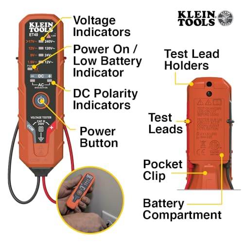 Klein Tools CL120VP Electrical Voltage Test Kit with Clamp Meter - size: Clamp Meter & 3 Testers Set