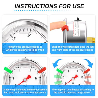 MEANLIN MEASURE 0~15Psi Stainless Steel Liquid Filled Pressure Gauge, 1/8" NPT 1.5" Luminous Dial, Glycerin Filled for Water Oil Air Center Back Mount with 2PCS Snaps - color: Back Mount, size: 0-15Psi