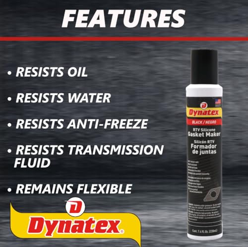 Dynatex Black RTV Silicone Gasket Maker 7.4oz Automatic Can (1 Pack) - size: 8 Ounces