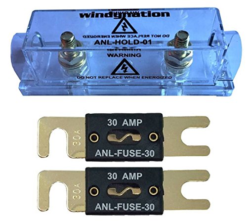 WindyNation ANL Fuse Holder + Fuse (2pcs 30A) - size: 2pcs 30A Fuse
