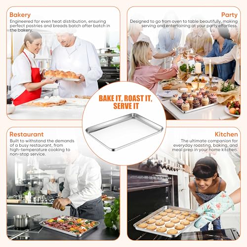 LIANYU Stainless Steel Baking Sheet Set of 3, 20”x14”, Dishwasher Safe - size: 19.7x13.8x1 Inch