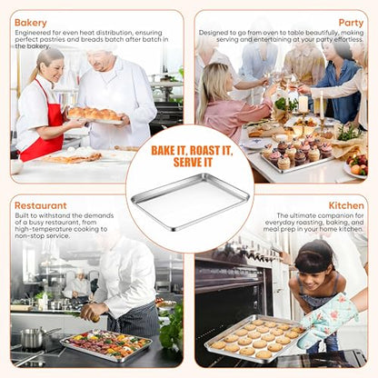 LIANYU Stainless Steel Baking Sheet Set of 3, 20”x14”, Dishwasher Safe - size: 19.7x13.8x1 Inch