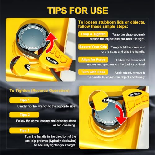 2-Piece Heavy-Duty Strap Wrench Set Upgrade, 4" to 6" Diameter - color: Yellow