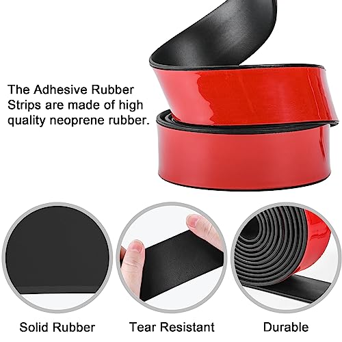 Miuwauer Adhesive Rubber Strips 2" Wide x 1/8 Thick x 20' Long Neoprene Sheets, Rolls & Strips with Adhesive Backing Rubber Pads Self Stick Seal Gasket for Matting Padding - size: 2" Wide x 1/8" Thick x 20' Long