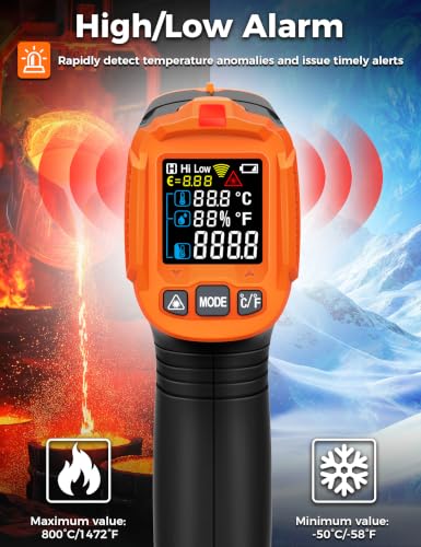 3 in 1 Digital Infrared Thermometer Gun with High/Low Alarm POROMETISTO - size: IM02PRO