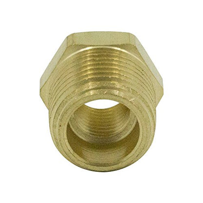 NPT Bushing 1/2" Male x 1/4" Female Reducing Adapter Hex Head Pipe Fitting 1200psi (Pack of 5) - size: 1/2" NPT Male x 1/4" NPT Female