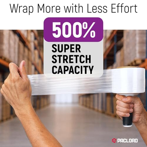 3" x 1000' Industrial Strength Stretch Wrap, Ready to Use Pack of 12 Mini Rolls, Clear Plastic Film, 80 Gauge Thick, 500% Elongation – Heavy-Duty Shrink Wrap for Moving, Packing - color: 3" Wide, size: Pack of 12