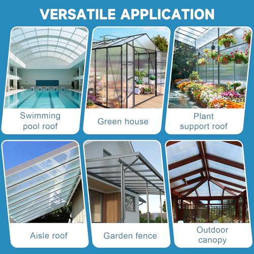 12 PCS Polycarbonate Greenhouse Panels, 60''X 24''X 0.24'' Twin-Wall Roof Panels Sheets, Waterproof UV Protected Plastic Roof Sheeting for Greenhouse Covering - size: 5' X 2' X 0.24" 12Pack