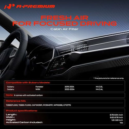 A-Premium Cabin Air Filter with Activated Carbon Compatible with Subaru