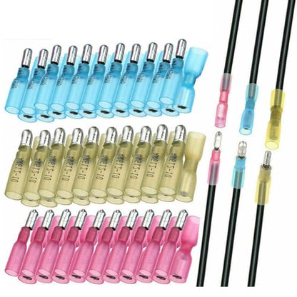 200PCS Heat Shrink Bullet Connectors Kit 22-10AWG, Waterproof Insulated Male & Female Wire Terminals Splice Crimp Connectors (12-10AWG,14-16AWG,18-22AWG), for Automotive Marine RV Home Wiring