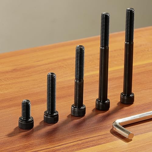 M8-1.25 x 45mm Socket Head Cap Screws, M8 Bolts, 12.9 Grade Alloy Steel, Allen Socket Drive, Black Oxide Finish, Half Thread, Quantity 10 - size: M8 x 45mm(10PCS)