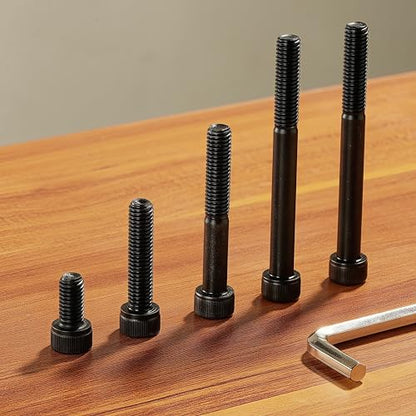 M8-1.25 x 45mm Socket Head Cap Screws, M8 Bolts, 12.9 Grade Alloy Steel, Allen Socket Drive, Black Oxide Finish, Half Thread, Quantity 10 - size: M8 x 45mm(10PCS)