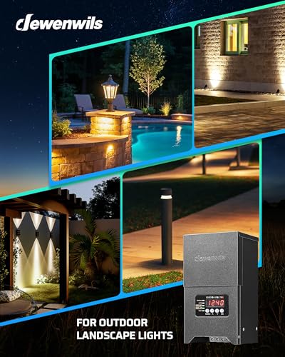 DEWENWILS 300W Low Voltage Transformer with Photocell Sensor & Timer, Metal - style: 300W-Metal