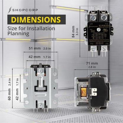 2 Pole 40 Amp AC Contactor, 120V Coil, UL Recognized, HVAC - style: 2 Pole 110V