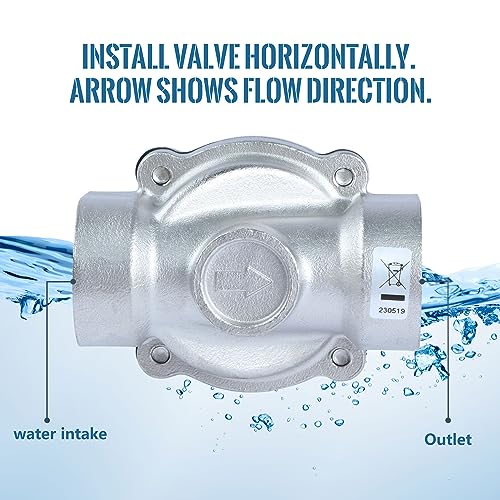 U.S. Solid 3/4" Stainless Steel Solenoid Valve -110V 120V AC, Normally Closed, 145 PSI Electric Valve for Water, Air, Diesel - size: 0.75 Inch
