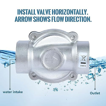 U.S. Solid 3/4" Stainless Steel Solenoid Valve -110V 120V AC, Normally Closed, 145 PSI Electric Valve for Water, Air, Diesel - size: 0.75 Inch