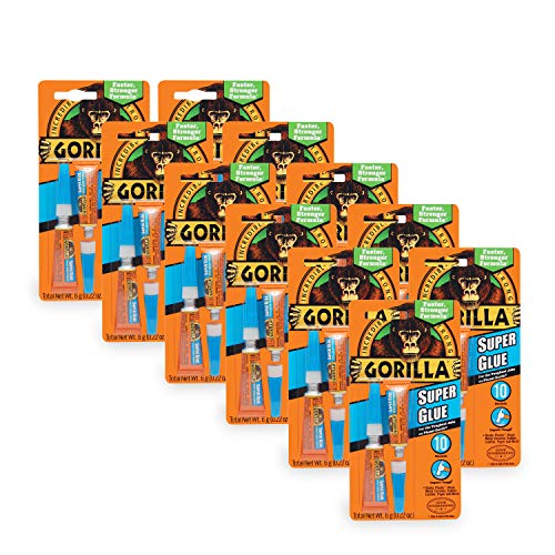 Gorilla Super Glue, Two 3 Gram Tubes, Clear, (Pack of 11) - size: 11 - Pack