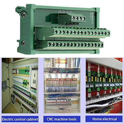 2 in 16 Out 25A DIN Rail Terminal Blocks Distribution Breakout - style: 2 IN 16 OUT