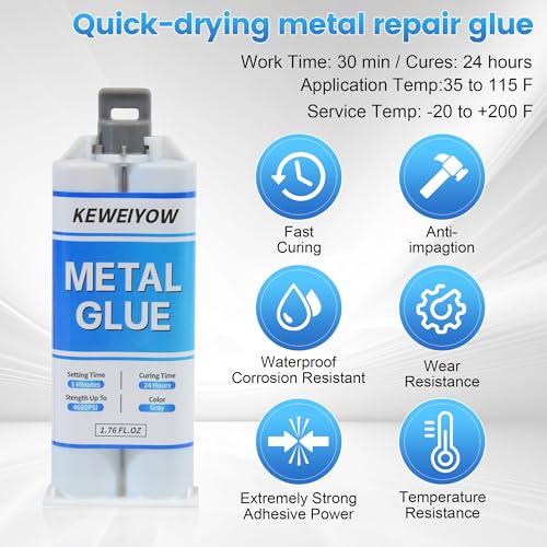 Metal Repair Glue 1.76oz 2 Part Liquid Welding Epoxy, Heavy Duty High Temperature Resistant Waterproof Adhesive for Metal, Plastic, Stainless Steel, Aluminum, Ceramic, Car Body & Marine Repair - size: 3pcs