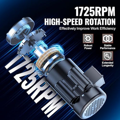 VEVOR 2HP Electric Motor 1725 RPM, AC 115V/230V, 143/5T Frame, Air Compressor Motor Single Phase, 7/8" Keyed Shaft, CW/CCW Rotation for Agricultural Machinery and General Equipment - size: 143/5T Frame