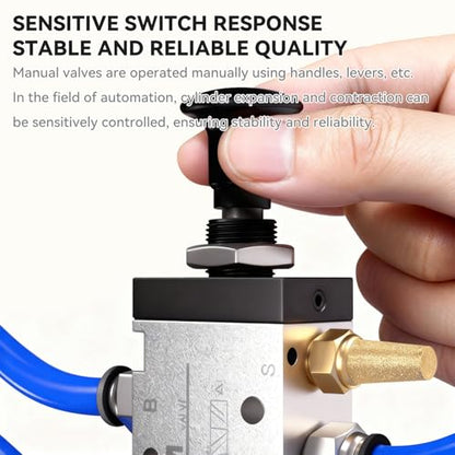 PNEUMATIC 1/2"NPT 5 Way 2 Position Air Hand Lever Operated Valve Pneumatic Solenoid Valve Manual Control Push-Pull 4R410-15 - size: 1/2"NPT