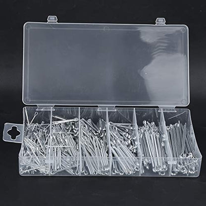 555Pcs Cotter Pin Assortment Kit, Industrial Zinc Plated Split Cotter Pin Set, Mechanical Fasteners, Metal Fastener Set, Hardware Assortment Kit for Machinery