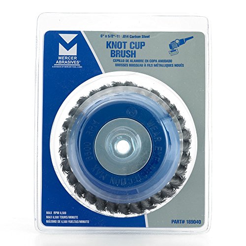 Mercer Industries 189040 - 6" x 5/8"-11 Knot Cup Brush, .014 Carbon Steel Wire - color: .014 Carbon Steel, size: 6" x 5/8"-11, style: Knot Cup