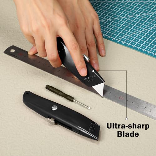 Reginary 30 Pcs Box Cutters Bulk, Utility Knives, Black - color: Black
