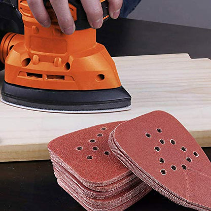 LotFancy Sanding Pads for Black and Decker Mouse Sanders, 50PCS 60 80 120 150 220 Grit Sandpaper Assortment - 12 Hole Hook and Loop Palm Detail Sander Sanding Sheets Sand Paper (Pack of 2) - size: 60/80/120/150/220 Grit (Pack of 2)