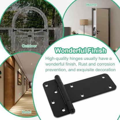 5“ Gate Hinges,260 Lbs Capacity,6 Pack Matte Black Heavy Duty Hinge - size: 5“-6 pcs-Matte Black