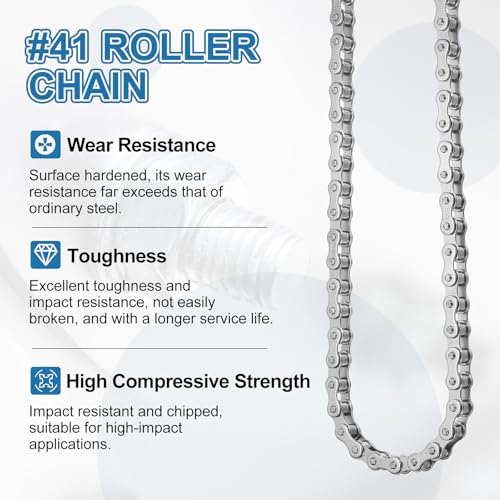 DTGN ANSI #41/ISO (DIN) 085-1 Roller Chain 10 Ft 240 Links Stainless Steel - size: #41/085-1