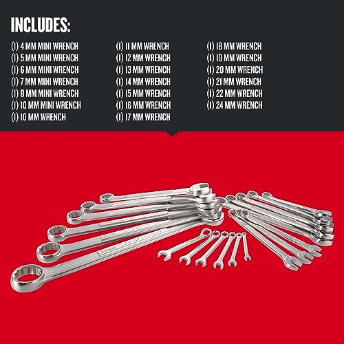 CRAFTSMAN Combination Wrench Set, Metric, 20 Piece (CMMT12068) - style: Metric