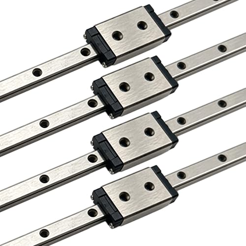 MGN3 Linear Rail 80mm 3.15" 4PCS MGN3 Miniature Linear Motion Slide Rail + 4PCS MGN3H 3mm Linear Sliding Bearing Carriage Block Black for 3D Printer and CNC Machine - size: L: 80mm / 3.15 inch, style: MGN3 Rail + H Block