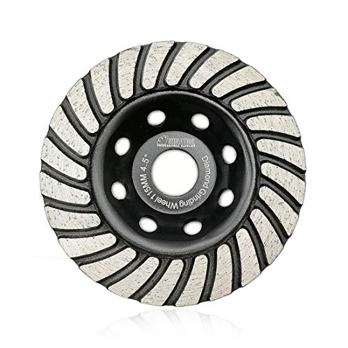SHDIATOOL 4-1/2 Inch Turbo Row Diamond Grinding Cup Wheel for Concrete Granite Marble Masonry Brick Fits 7/8 Inch-5/8 Arbor Grit40/50 - size: 4.5 Inch, style: Turbo Rows