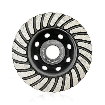 SHDIATOOL 4-1/2 Inch Turbo Row Diamond Grinding Cup Wheel for Concrete Granite Marble Masonry Brick Fits 7/8 Inch-5/8 Arbor Grit40/50 - size: 4.5 Inch, style: Turbo Rows