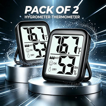 Antonki 2 Pack Room Thermometer Indoor Hygrometer - color: 2 Pcs * Classic Black ( 97%+ Choice )