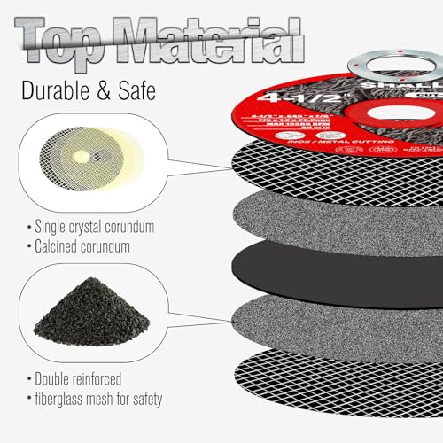 SHALL 25-Pack Cut Off Wheels 4 1/2 x 7/8 Inch, Cutting Wheel with Pouch for Angle Grinder, 4.5” Metal & Stainless Steel Fast Cutting Disc, Grinder Wheel for General Purpose Metal Cutting - style: 4-1/2 x 7/8