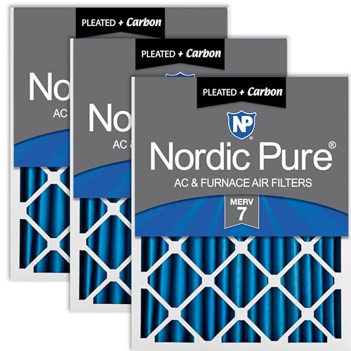 Nordic Pure 16x24x2 Pleated MERV 7 Plus Carbon Air Filters 3 Pack - style: MERV 7 + Carbon