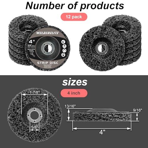 12 Pack 4" x 5/8" Grinding Discs for Angle Grinder Rust Paint Stripping Wheels, Metal & Wood Surface Cleaner-Black - style: 4 in - 12 pk