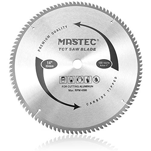 14-Inch 100 Tooth TCG for Aluminum and Non Ferrous Metals Cutting Saw Blade with 1-Inch Arbor - size: 14" 100T