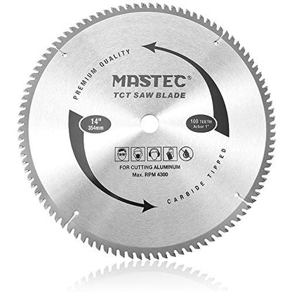 14-Inch 100 Tooth TCG for Aluminum and Non Ferrous Metals Cutting Saw Blade with 1-Inch Arbor - size: 14" 100T