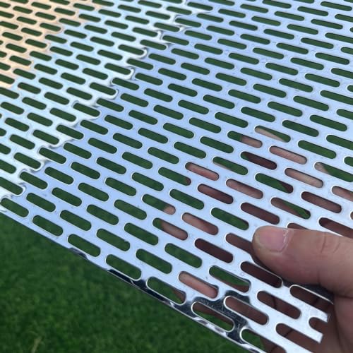 23.6"x11.8" Perforated Metal Sheets 19Gauge Expanded Metal Mesh Opening Oblong Holes 0.2x0.8inch (About 5x20mm)Perforated 304 Stainless Steel Mesh Screen Panel Decorative Panel Decorati Plate - size: 23.6"x11.8", style: Oblong Hole 5x20mm