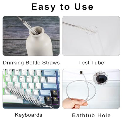 CiaraQ 11-Piece White Tube & Pipe Cleaning Brush Set - color: White+white, size: 8.0 Inch & 60 Inch