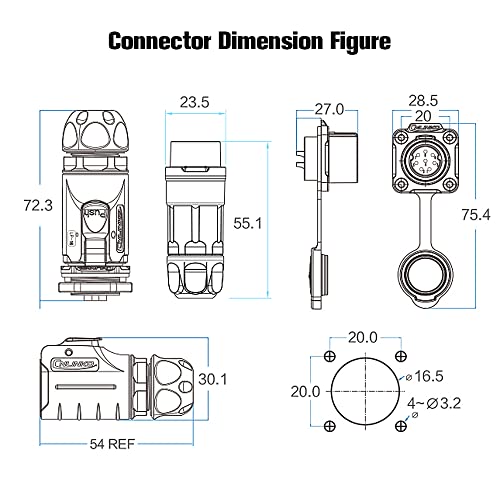 8 Pin Waterproof M16 Industrial Connector 5A 250V - style: 8 PIN