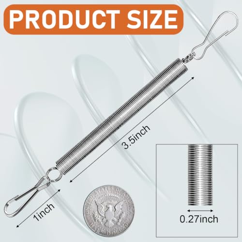 15-Pack Heavy Duty Extension Springs 5" x 0.27" – Stainless Steel Tension Springs with Hooks for Screen Doors, Recliners, Pets, Crafts & Furniture – Rustproof, 11.8" Max Stretch