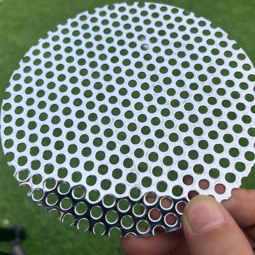 6" Diameter Round Slices Perforated Metal Sheets 19 Gauge Opening 1/5"(About 5 mm) Expanded Metal Mesh Perforated Plate 304 Stainless Steel Sheet Mesh Screen Panel Decorative Me - size: Round 6"